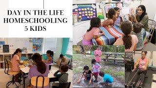 Day in the Life Homeschooling 5 kids in Spring