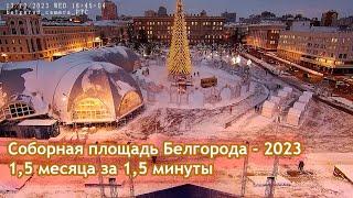 Timelapse. Украшение Соборной площади в Белгороде. Декабрь 2023 года.