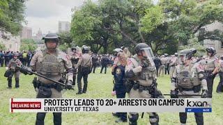 22+ arrested as chaos erupts between police protestors at UT Austin