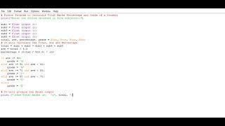Python Program to Calculate Total Marks Percentage and Grade of a Student