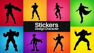 How to Design Marvel Character Stickers  DC Super Hero  Adobe Photoshop