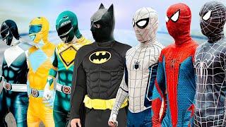 TEAM SPIDER-MAN vs BAD GUY TEAM  The Battle of BAT MAN GREEN RANGER BLACK RANGER  Live Action 