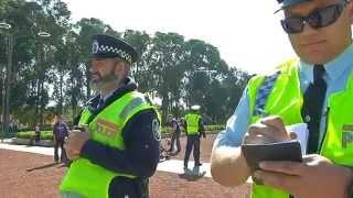 FEDERAL POLICE ATTEMPT TO SEIZE NITV NEWS FOOTAGE OF FRONTIER WARS CANBERRA MARCH