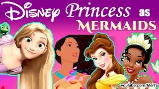 Draw Disney Princess as Mermaids The Little Mermaid Art Challenge  Mei Yus Coloring Book