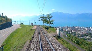  4K  Zweisimmen - Montreux cab ride Switzerland 09.2023 Führerstandsmitfahrt Goldenpass