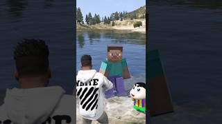 Franklin helps Minecraft Steve - GTA 5 #shorts #gta5 #gaming #trending