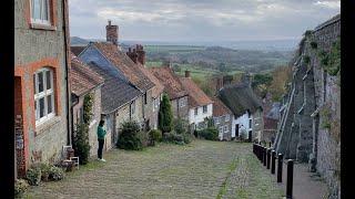 Gold Hill Shaftesbury England - above on and below the famous hill