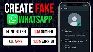 How to create Fake WhatsApp Account for FREE Unlimited 2024  Create Fake Whatsapp 100% Working