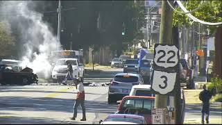 Car strikes Cincinnati Metro bus injuring 12