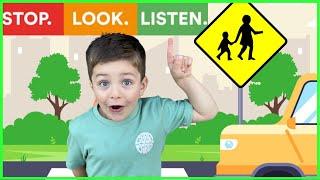 Road Safety for KidsTraffic Rules for Kids  Stop Look Listen