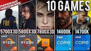 RYZEN 7 5700x3D Benchmark vs R7 5800x3D I5 14600K I7 14700K I9 14900K R7 7800x3D 1080p  1440p