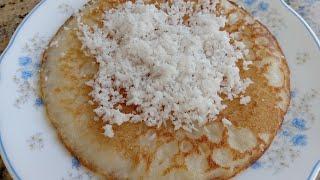 Simple Home Made Rice Pancakes With Crushed Coconut