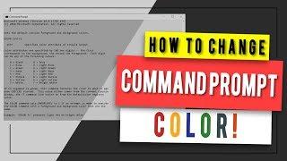 How To Change Color of the command prompt in Windows 10 2021