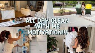 ALL DAY CLEAN WITH ME MOTIVATION  Busy stay-at-home mom   Get it all done 