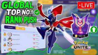 Global Top No.1 Rank Push lets do it Live Day 17 Pokemon unite