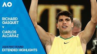 Richard Gasquet v Carlos Alcaraz Extended Highlights  Australian Open 2024 First Round