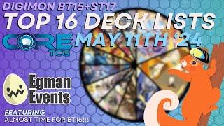 Digimon Card Game BT15 Top 16 Deck Lists CoreTCG MAY 11 Online Regionals