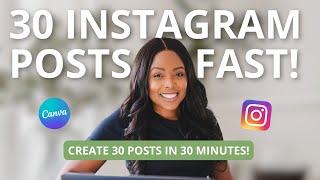 How to Create 30 Instagram Posts FAST with Canva  Step-by-Step Bulk Create Canva Tutorial