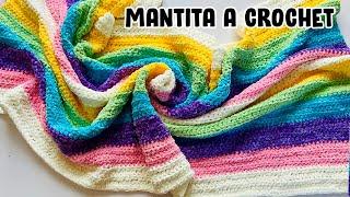 Tejí esta Mantita en solo 2 días Manta a Crochet full color super fácil