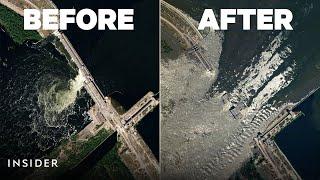 Major Dam Destroyed In Ukraine Causing Heavy Floods In Nearby Towns  Insider News