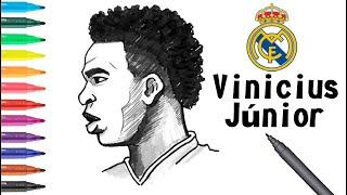 Easy Drawing Vinicius Junior I Kolay Vinicius Junior Çizimi I Futbolcu Nasıl Çizilir?