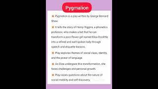 Pygmalion #George bernard shaw #gk #english #ugtrb #pgtrbenglish #ugtrbenglish #shorts