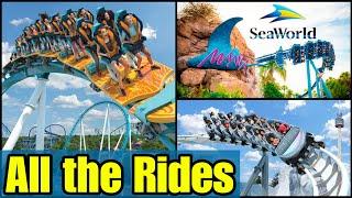 All the Rides & Rollercoasters at SeaWorld Orlando with POVs