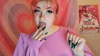 UNIQUE ASMR TRIGGER Finger Licking with Long Nails