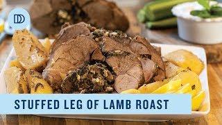 Roasted Leg of Lamb Stuffed with Spinach & Feta