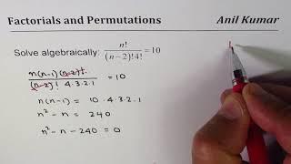 How to solve equations with Factorials