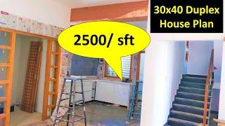 30 * 40 Duplex house plan approximate 80 Lakh Budget - A2Z Construction