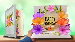 DIY - 3 D Birthday Card  Pop-Up Birthday Card  Special Birthday Card  Easy Flower Card