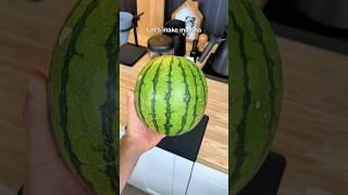 Making matcha in a watermelon
