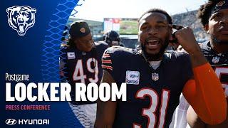 Postgame Locker room after Bears wins vs Panthers  Chicago Bears