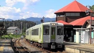 【4K】JR八高線 明覚駅にて キハ110系200番台気動車 到着・出発シーン集 第1回関東の駅百選認定駅