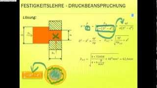 Technische Mechanik - Festigkeitslehre Druckbeanspruchung Nachhilfe