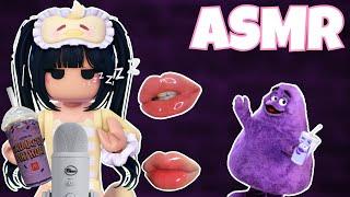 asmr roblox  playing grimace story with FAST mouth sounds + repeating click super tingly