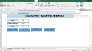 Base de Datos en EXCEL Botones GUARDAR - BUSCAR - ELIMINAR con MENSAJE emergente de confirmación.