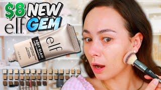 NEW $8 ELF SOFT GLAM SATIN FOUNDATION Dry Skin Wear Test