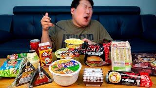 T1 스파이시 소시지김밥과 통닭다리살버거 각종 편의점 음식 먹방 Korean convenience store foods 요리&먹방 - Mukbang eating show