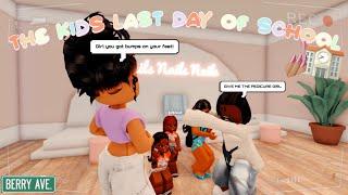 THE KIDS LAST DAY OF SCHOOL *the girls got there nails done*  BERRY AVENUE ROLEPLAY *Roblox Rp*