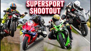 Supersport is back 2024 CBR600RR vs ZX-6R vs Panigale V2 vs Street Triple RS  MCN Test