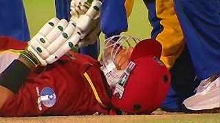 Dilhara Fernando Bouncer collapsed Sarwan  Batsmen gets Injured  in 2003