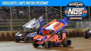 World of Outlaws NOS Energy Drink Sprint Cars  BAPS Motor Speedway  July 24 2024  HIGHLIGHTS