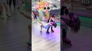 two girls skating  funny skating  skater girl  #skating #skater #bts #shorts