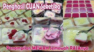 3 RESEP IDE JUALAN PUDING CUP BUAH NAGA SUPER CREAMY & MEWAH