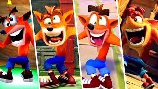 Evolution of Crash Bandicoot Victory Animations 1996 - 2020 Dances and more