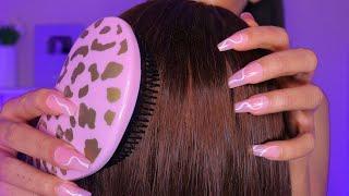 ASMR Hair Play ️ Scalp Massage Hair Brushing + Scalp Scratching For Sleep #hair