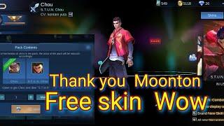 New Chou S.T.U.N Skin Free Clam Thank You Moonton  MLBB