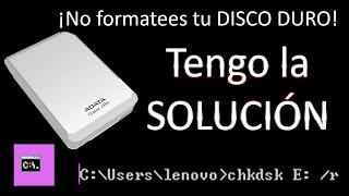 Reparar disco duro externo sin formatear  chkdsk Solución 2020